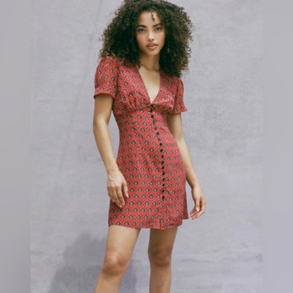 NWT 100% Silk Red Dress Réalisation Par the CECILE in Fortune XS